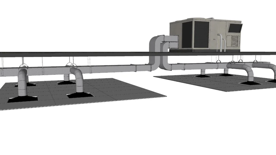 HVAC Ducting with roof unit