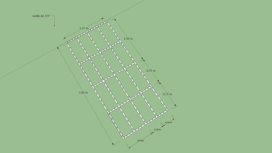 Reja para patio de 3mts de largo por 1.27 mts de ancho para patio pequeño