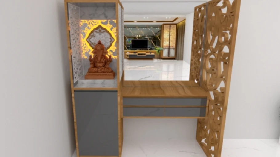 Mandir & crockery unit / ganesh idole / madular mandir / CNC cutting