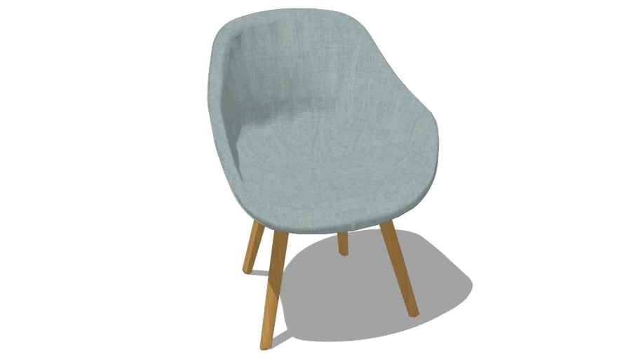 HAY About A Chair–High Back–With Arms–4-Leg Molded Wood Base–Fully Upholstered