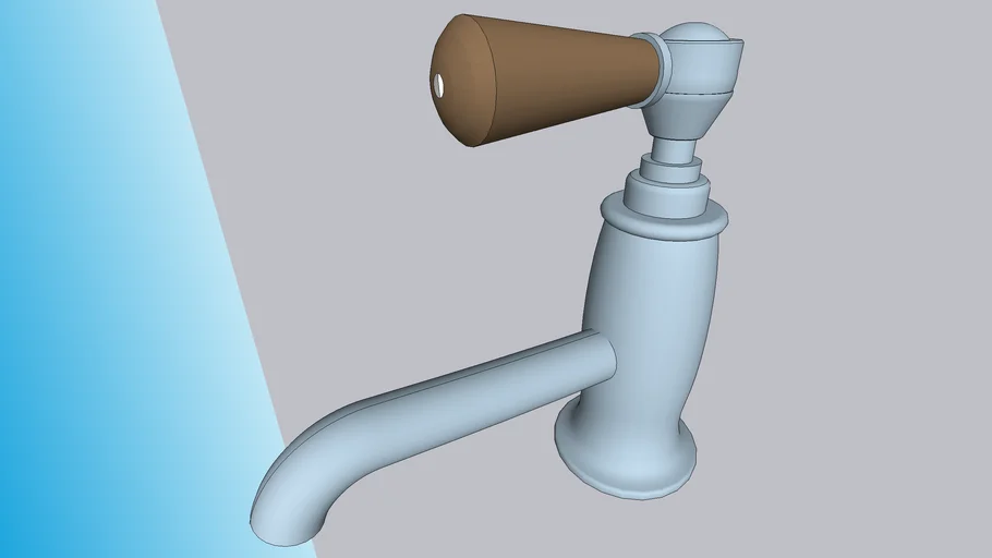 Polished Nickel Bathroom Faucet One Handle Wood