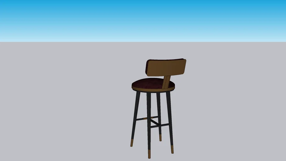 Parker - Black Leather Gold Counter Stool