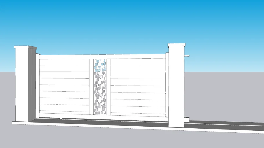 Portail Aluminium Coulissant MADEN - Décor Fresk Hugy