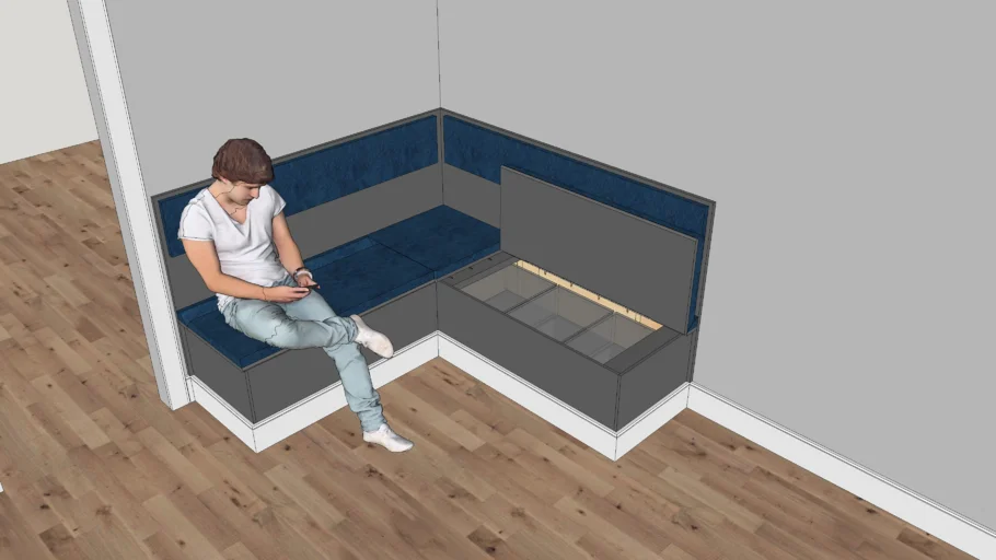 Corner Storage Bench for Kitchen or Dining Room