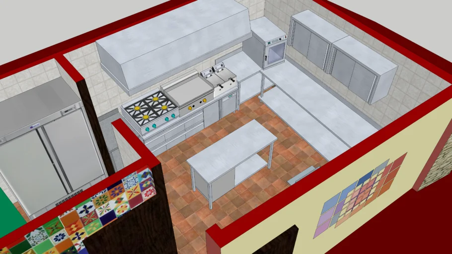 Cocina industrial, para cafetería.  Industrial kitchen, for cafeteria