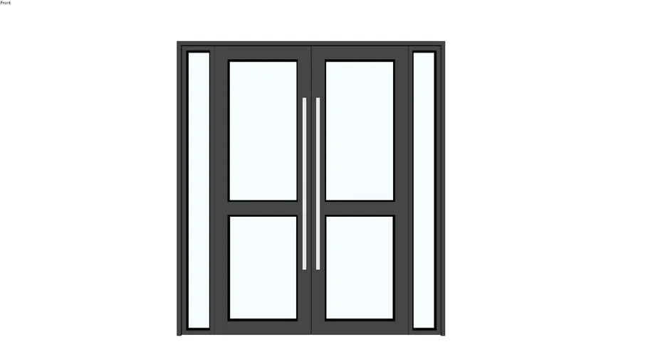 Puerta doble de cristal y aluminio