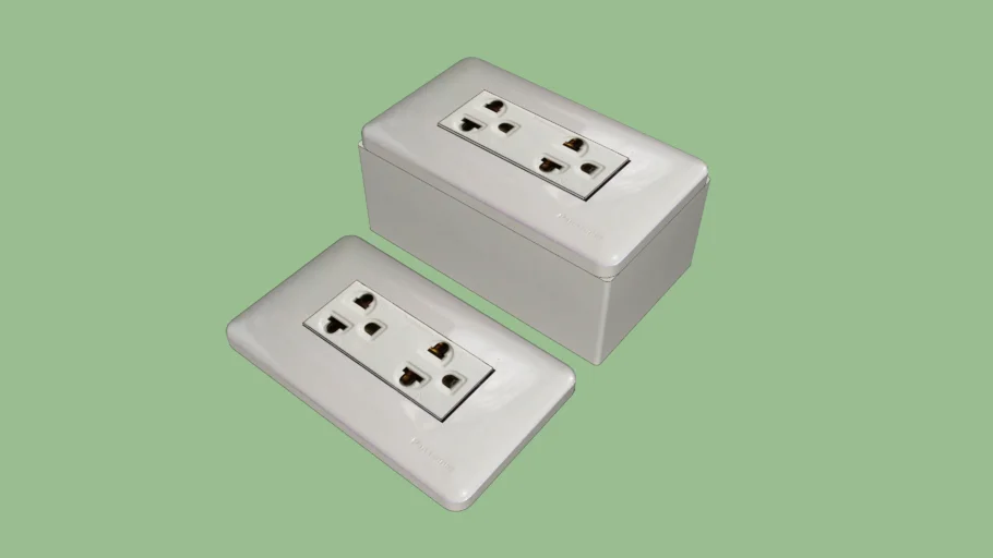 Panasonic Plug Grounding Duplex - Medium Polygon