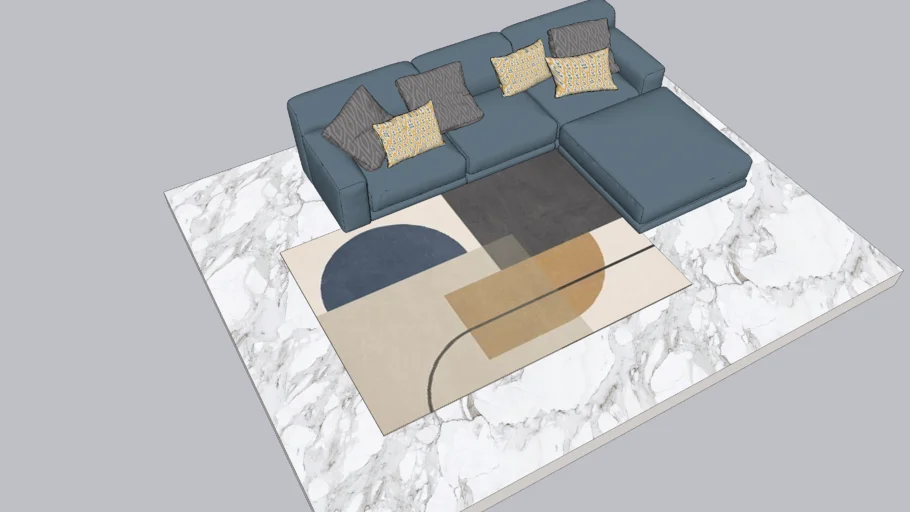 Living L Shaped Sofa and Rug