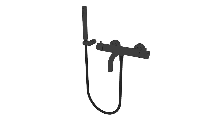 JEE-O slimline wall bath mixer thermostatic - black
