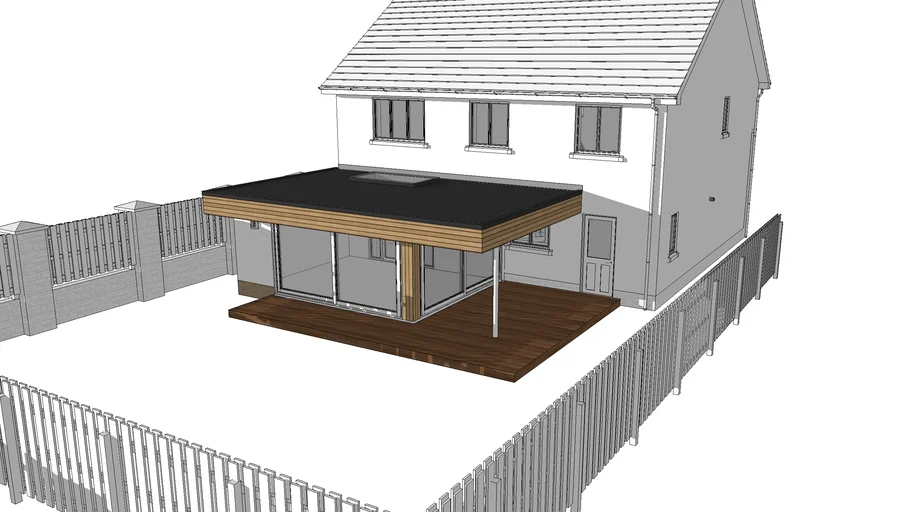 BESPOKE FLAT ROOF EXTENSION WITH COVERED BBQ AREA