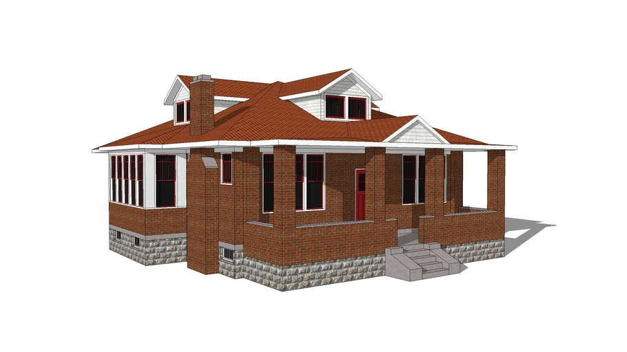 Hipped-Roof Craftsman Bungalow