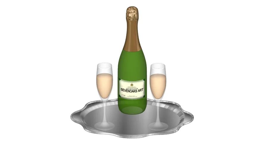 Champagne bottle and glasses