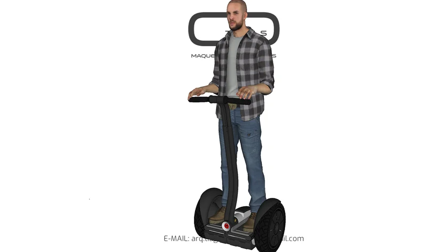 Man on electric scooter