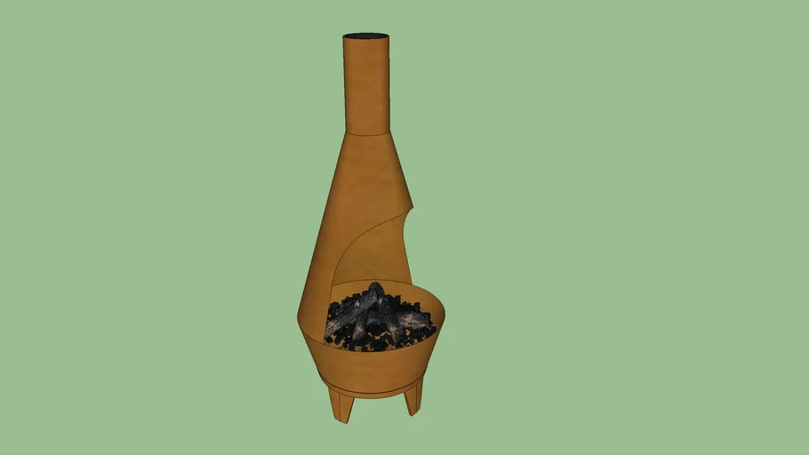Amabel 75'' H Steel Wood Burning Outdoor Chiminea