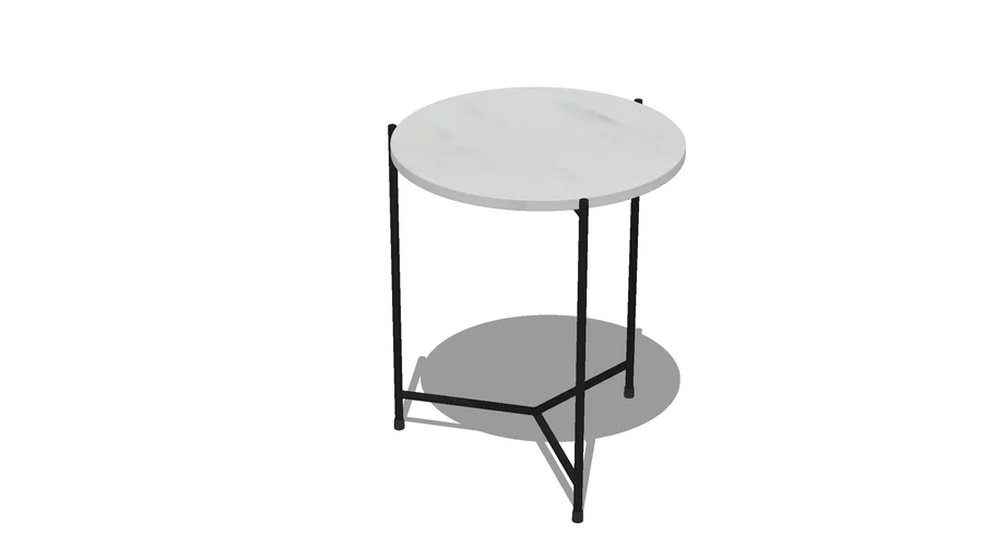 Mesa Lateral Redonda Mármore Branco Moura Ø 50cm