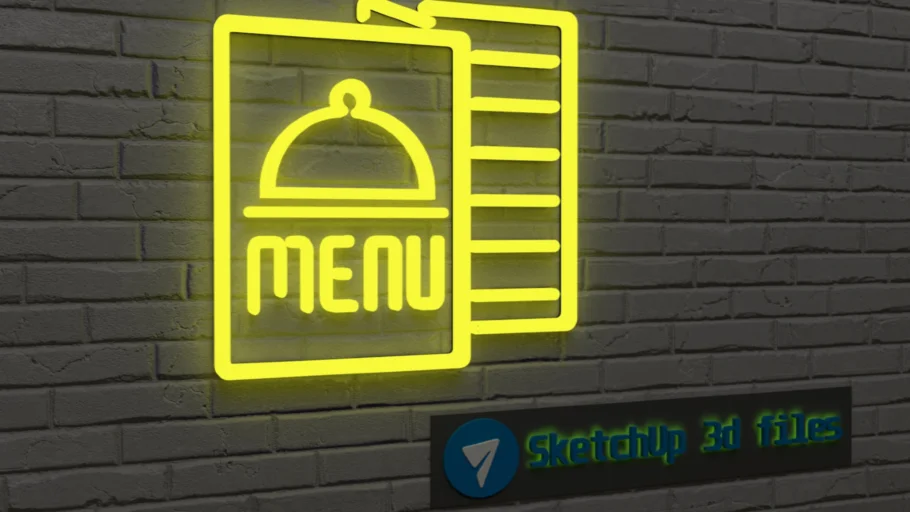 Menu restaurant neon logo sign signboard