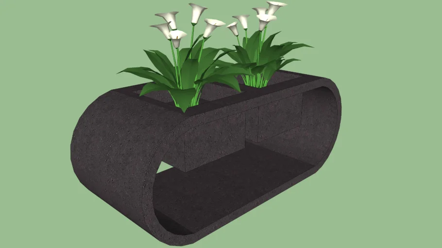 modern table with plant