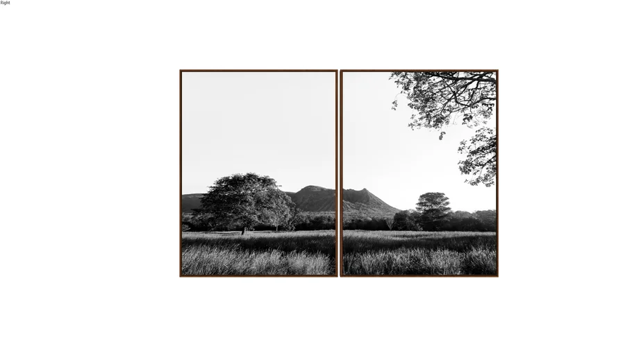 Quadro díptico preto e branco paisagem - @yasminenery.art