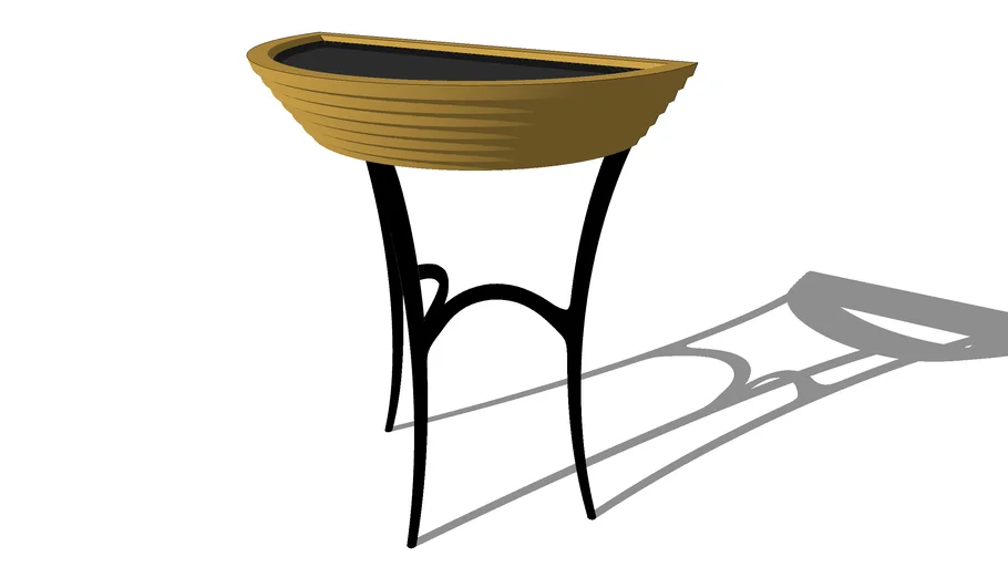 Johnatan Charles_Stepped Gilded Demilune Console