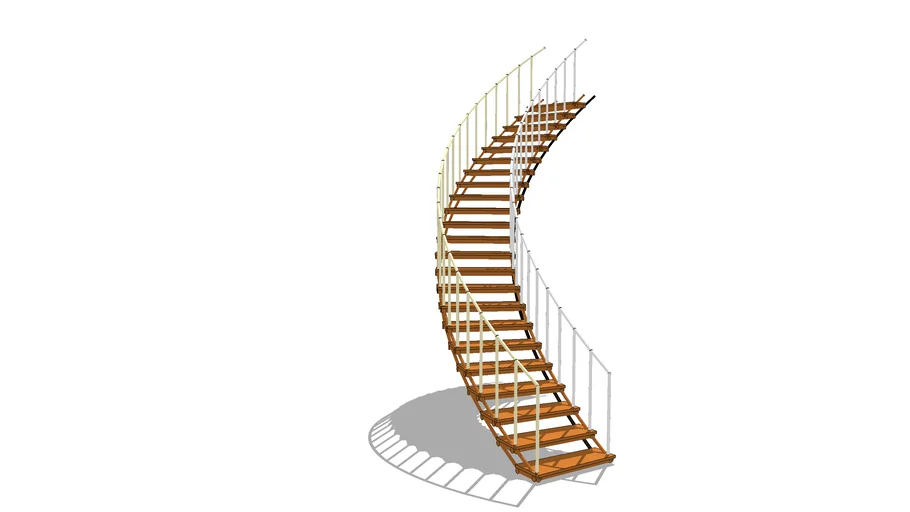 Curved Wooden Stairs (Tangga Kayu Melengkung)