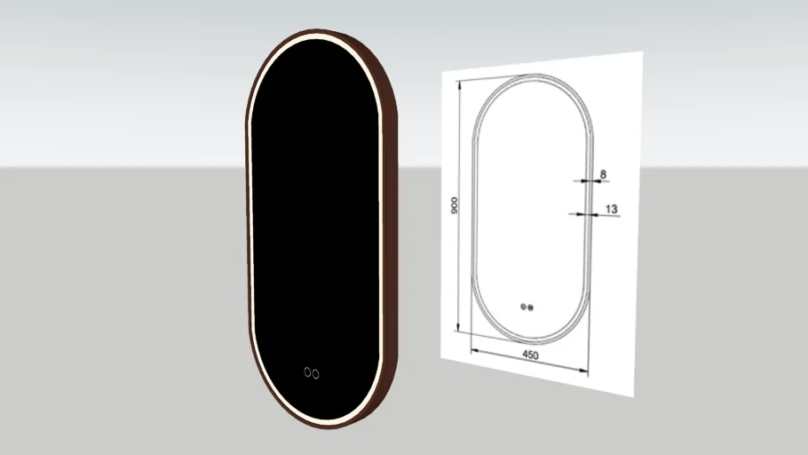 Gatsby Oval Mirror 90x45 cm
