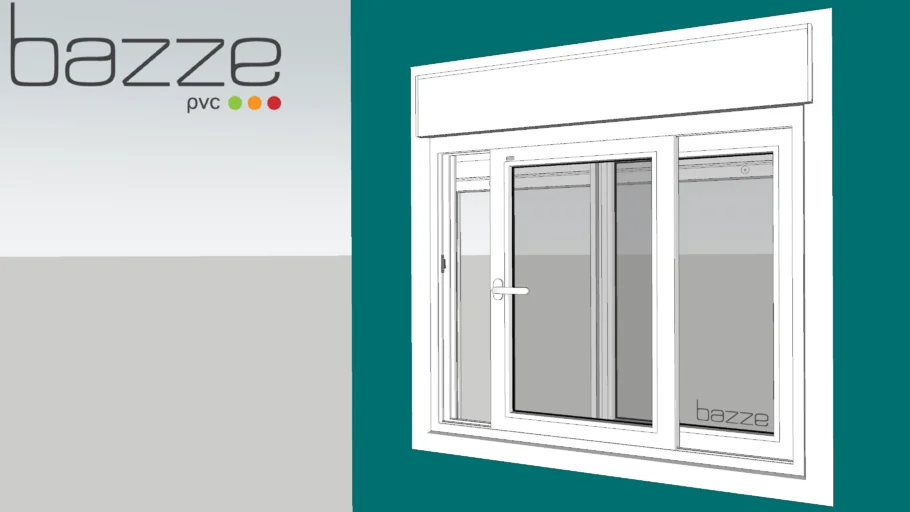 Bazze PVC - Janela de PVC - Correr com persiana - 2 Folhas ( 1200 mm X 1200 mm )