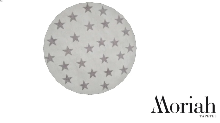 TAPETE INFANTIL REDONDO CINZA ESTRELAS