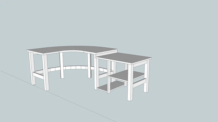 Curved Corner Computer Desk
