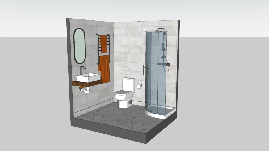 Bathroom with shower set