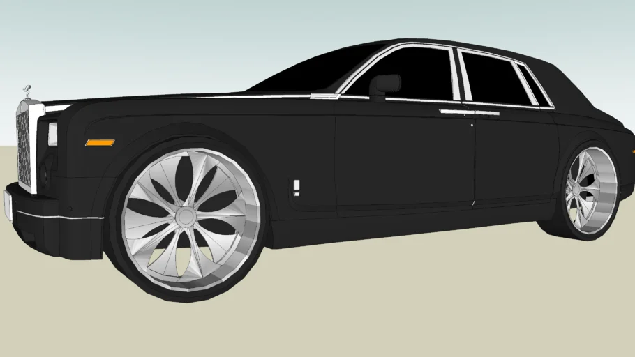 modified Rolls-Royce Phantom  with spinners  (rims)