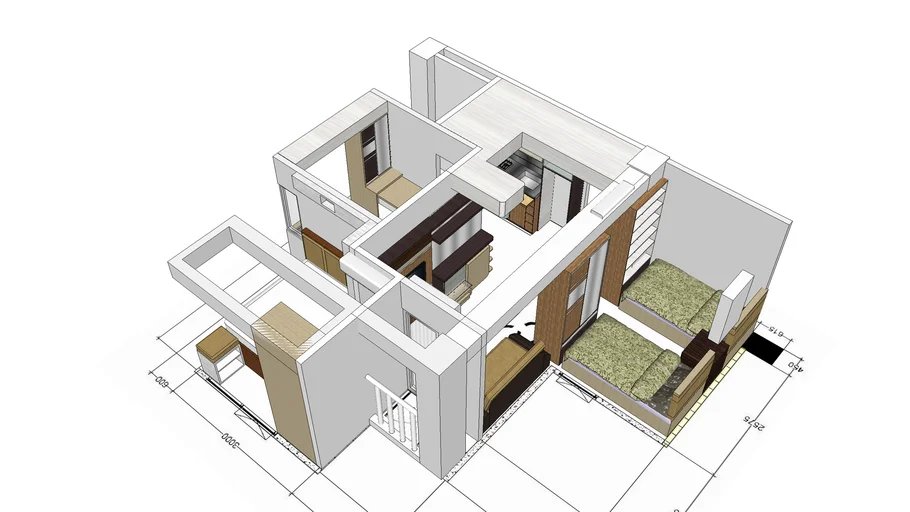 Interior Apartemen-3 Bed room