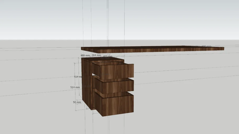 escritorio con cajonera