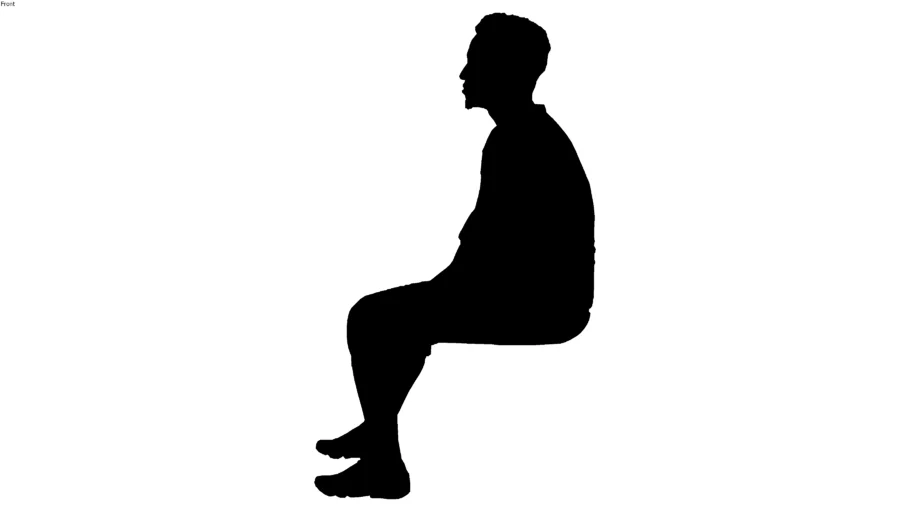 2d silhouette side man sitting