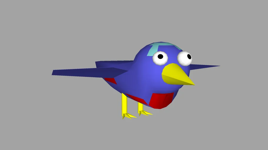 Cute little bird (low poly)