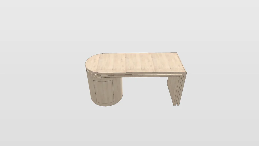 Crate and Barrel Twist Whitewashed Ash Wood Rotating Desk