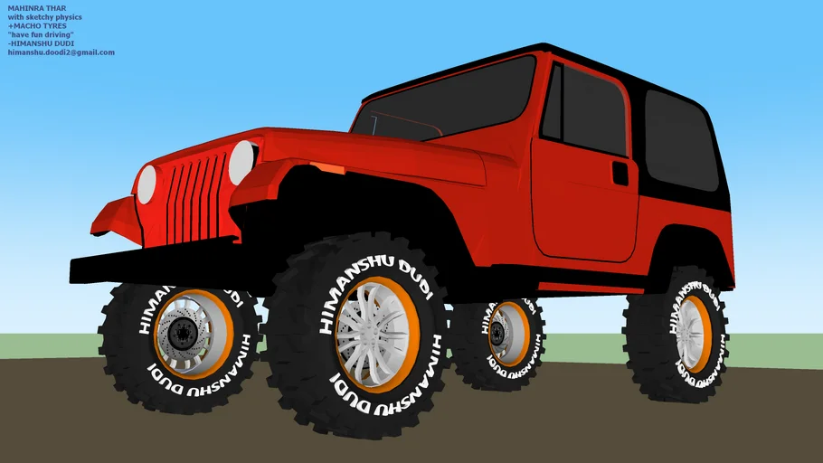 MAHINDRA THAR sketchy physics with MACHO TYRES