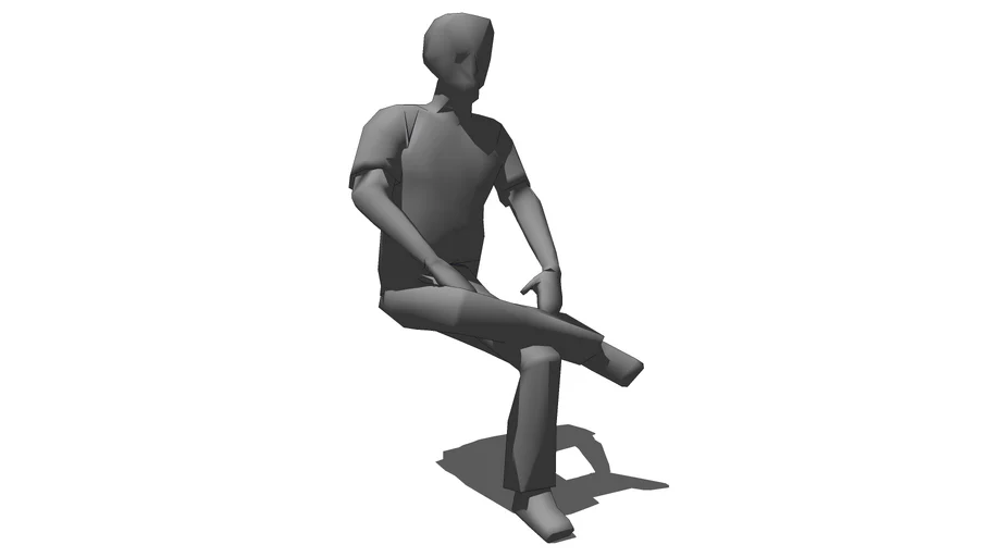 3d man seated with legs crossed
