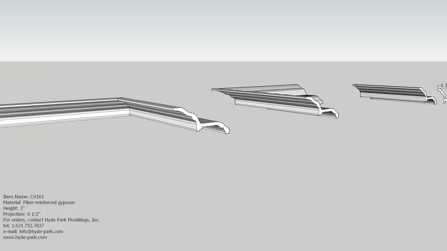 3"H x 6 1/2"P plaster crown moulding CV161
