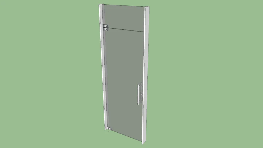 PORTA PIVOTANTE VIDRO TEMPERADO COM BANDEIRA E BATENTE MADEIRA.