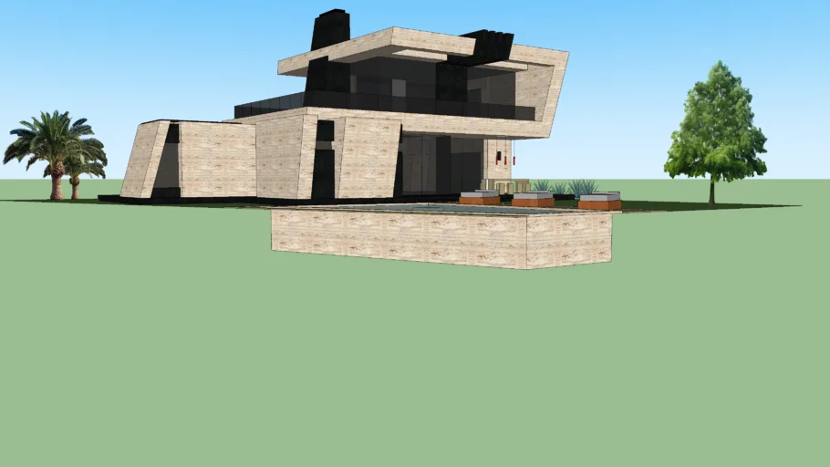 Modern minimalist luxury pool house