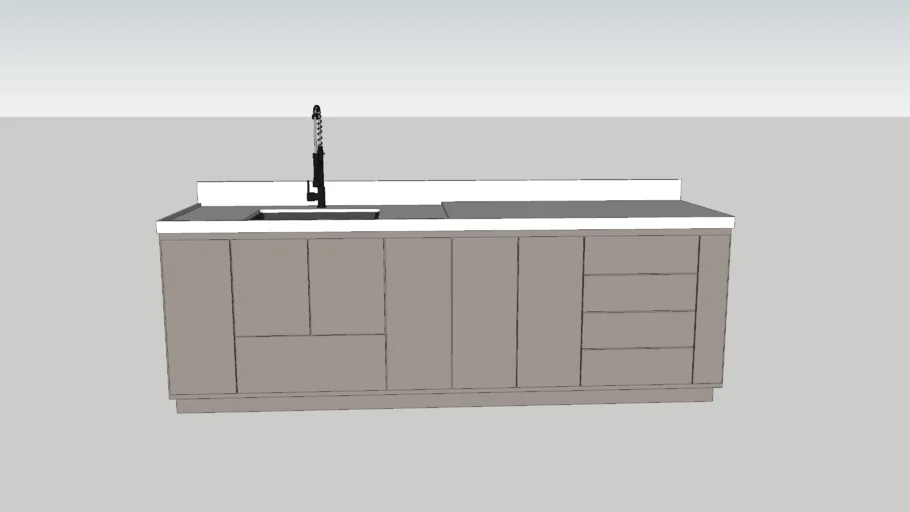 Bancada cozinha - Quartzo branco