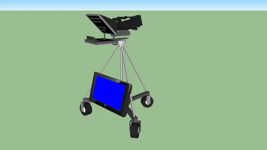tv camera with teleprompter