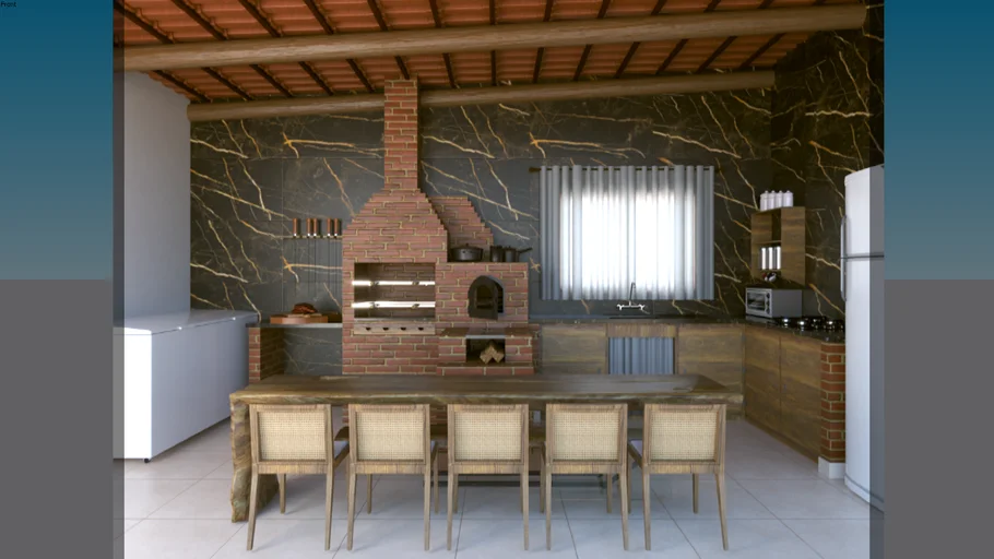 Área Gourmet Rústica V-ray