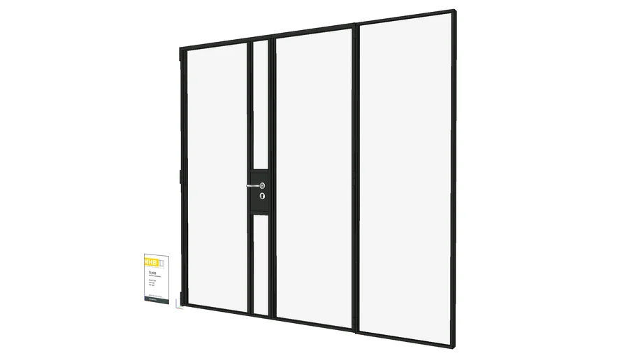 MHB - SL30 Steel Door - Double - Lock Case - Side light | 3D Warehouse