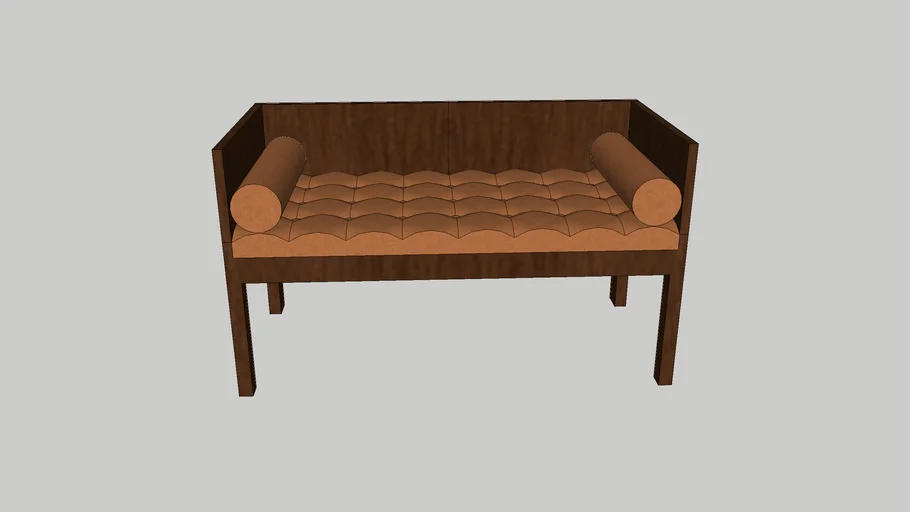 Velvet Orange Tufted Vintage Bench