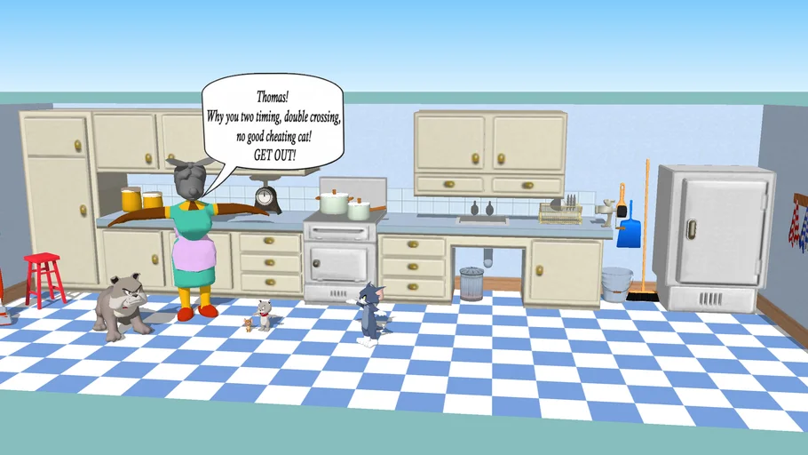 Tom & Jerry - Mammy´s kitchen scene.