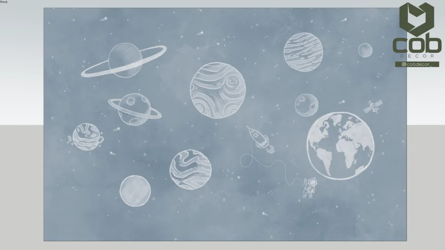 PAPEL DE PAREDE INFANTIL ASTRONAUTA