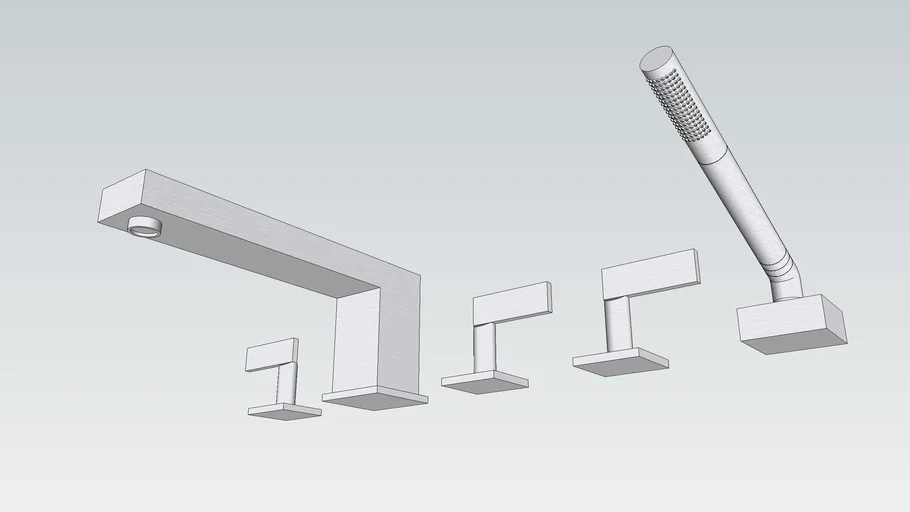 Roman Tub Spout Set with Deckmount Handshower and Diverter Sigma Series ...