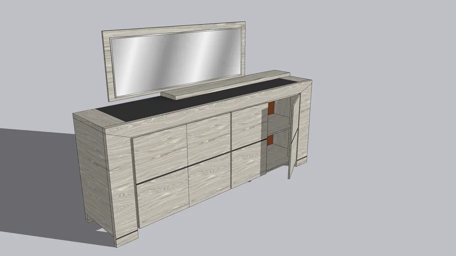 Buffet 4 portes avec miroir