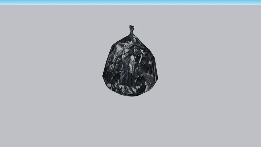 Rubbish bag Black plastic back dirt/paper/tins and metal.